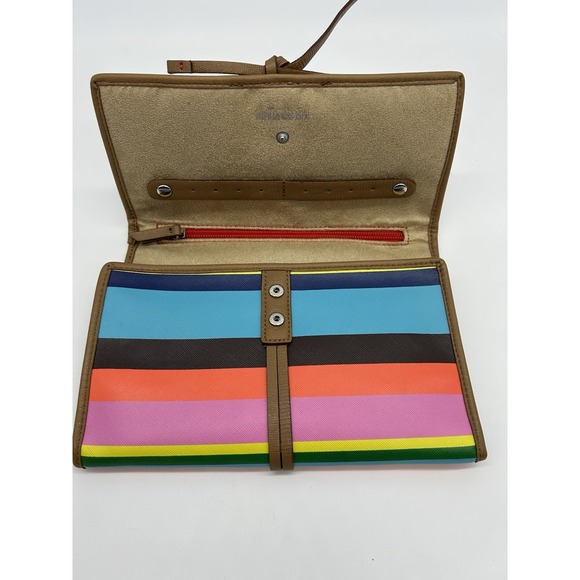 Stella & Dot Jewelry Travel Case Bag Organizer Holder Stripe Zip Compartments - Picture 6 of 8